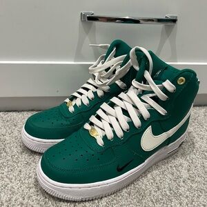 Women's Green and White High-Top Sneakers